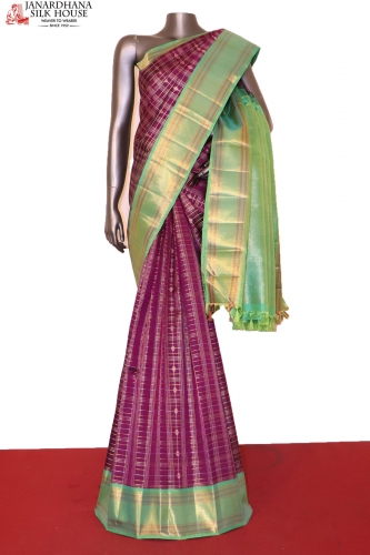 Designer Gold & Silver Kanchipuram Silk Saree